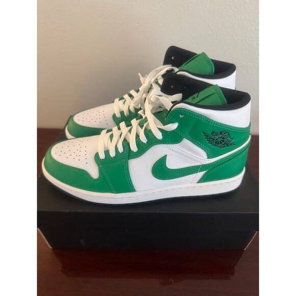 Air Jordan 1 Mid Lucky Green with Box - Picture 1 of 11